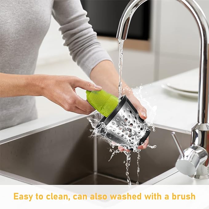 Homdox Electric Cheese Grater 5 in 1 Professional Electric Slicer Shredder 150W Cheese Grater One-Touch Control Salad Maker for Home Kitchen Use, Electric Salad Machine for Cheese, Fruits, Vegetables