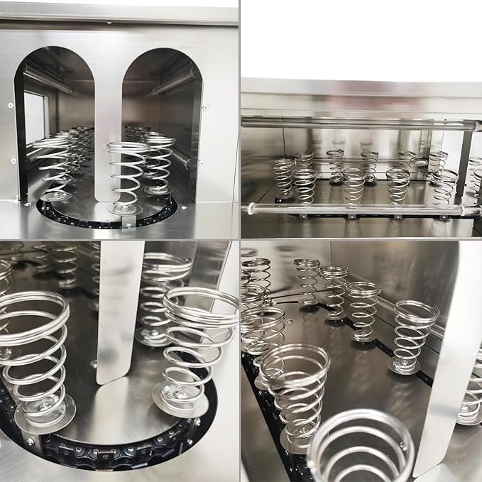 Commercial Rotational Pizza Cone Oven Stainless Steel Electric Pizza Cone Baking Machine with 12pcs Pizza Cone Bases Can be Used with Pizza Cone Making Machine 110V 2000W