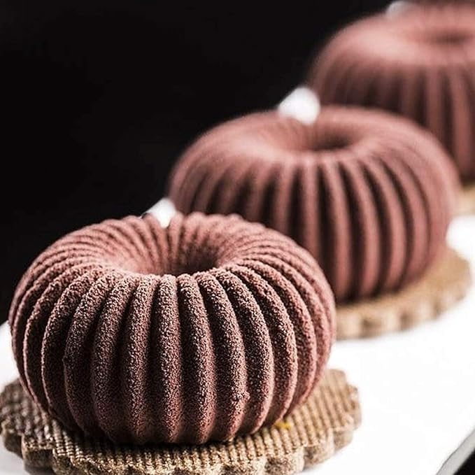 OCPO Kitchen Mini Silicone Mold for Baking Mousse & Cake, French Dessert Mold for Pastry Donuts Chocolate Brownie Jello (6-Cavity)