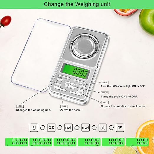 Digital Milligram Scale 50/0.001 Gram Accuracy,Small Jewellery Coin Powder Pocket Scale Digital Gram and Oz,Digital Gram Scale with LCD for Medicine, Gold, Gem, Reloading