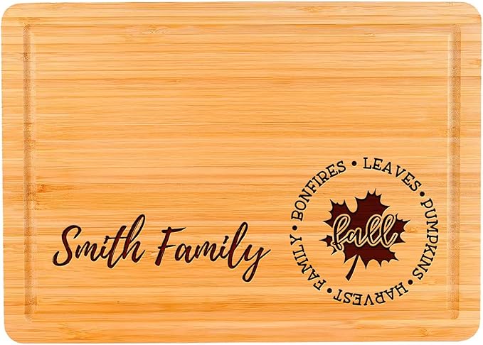 Personalized Cutting Board With Family Name, Custom Engraved Bamboo Charcuterie Board, Wedding Gifts For Couples, Christmas gift, Housewarming gift