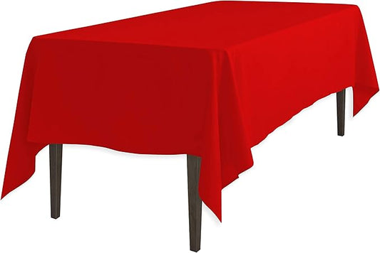 LinenTablecloth 60 x 126-Inch Rectangular Polyester Tablecloth Red