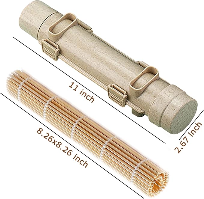 Sushi Bazooka, Bamboo Sushi Rolling Mat, Sushi Making Kit For Beginners - 3 PCS