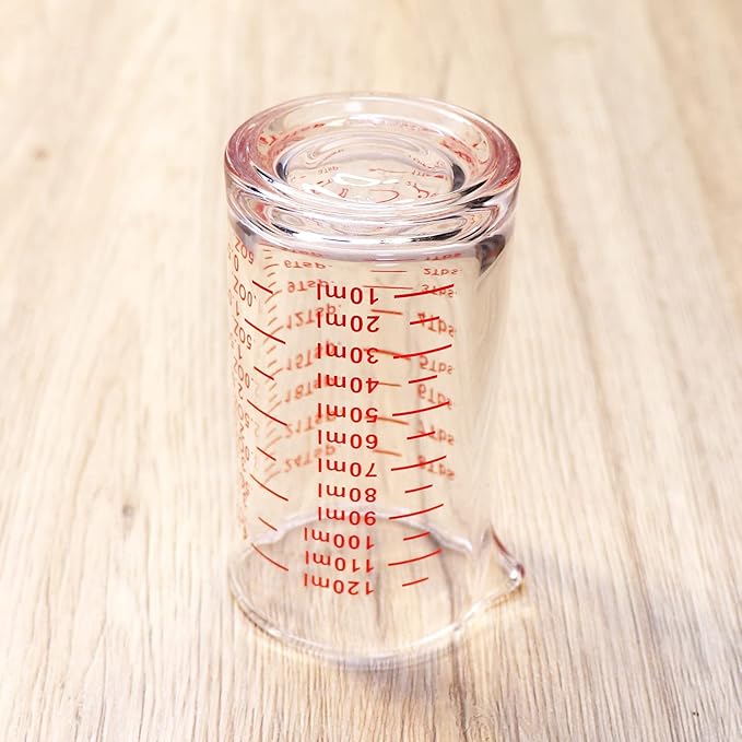 Ackers 4 Oz Glass Measuring Cup,Borosilicate Shot Glass with V-Shaped Spout(Pack of 2)