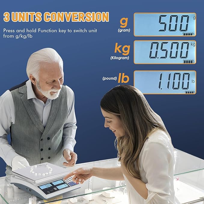 Bonvoisin Industrial Digital Scale for Parts & Coins (10kg/22lb, 0.1g) - Electronic Inventory Counting Scale