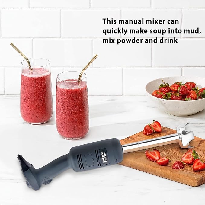 Li Bai 20 in Heavy Duty Big Stix Immersion Blender Handheld Kitchen, Hand Blenders for Kitchen, Commercial Mixer Electric, 500W Removable Shaft 2500rpm to 15000rpm, Emulsifier Blender Handheld