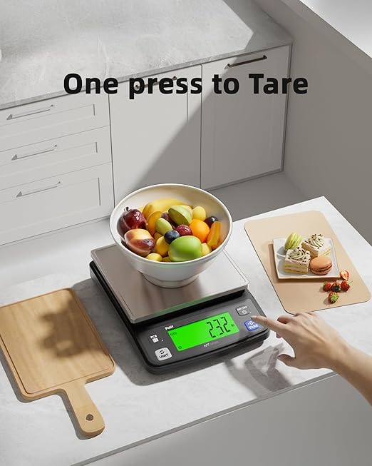 Polit KPT-EVO Digital Food Scale – 0.5g Precise Rechargeable Scale with Stainless Steel Tray, 13lb/6kg Capacity, Ideal for Baking, Coffee Brewing and Diet Tracking