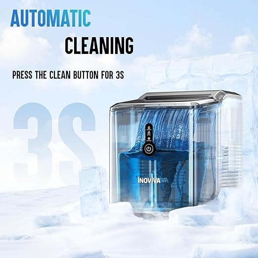 Nugget Ice Maker Countertop – 6 Mins Fast Ice Production, FLASHCHILL™, 26.5 LBS/Day, Self-Cleaning, Compact Portable Design, Ideal for Home, Office & Parties