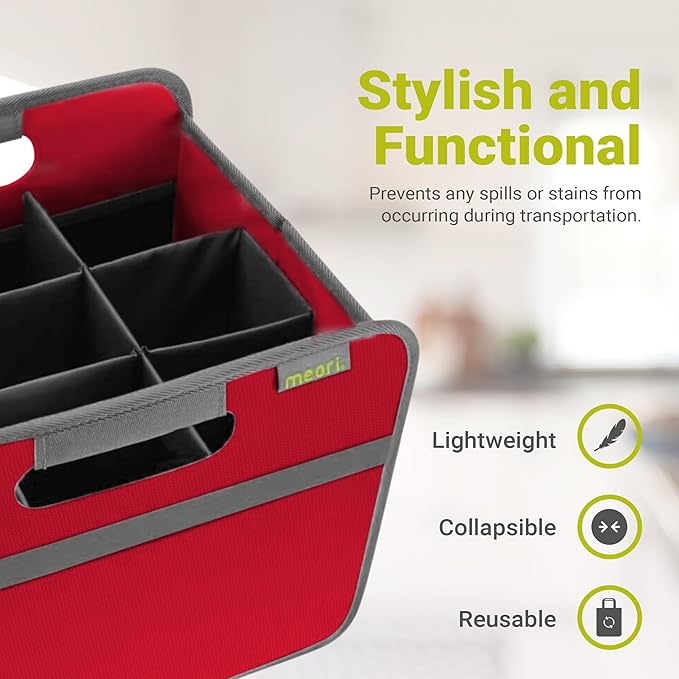 meori 9-Bottle Wine Carrier | Hibiscus Red Solid (B100341)