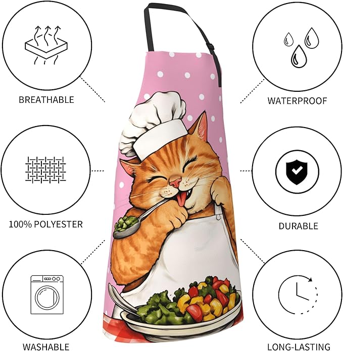 Funny Animal Apron with 2 Pockets Waterproof for Men Women Kitchen Garden Decor