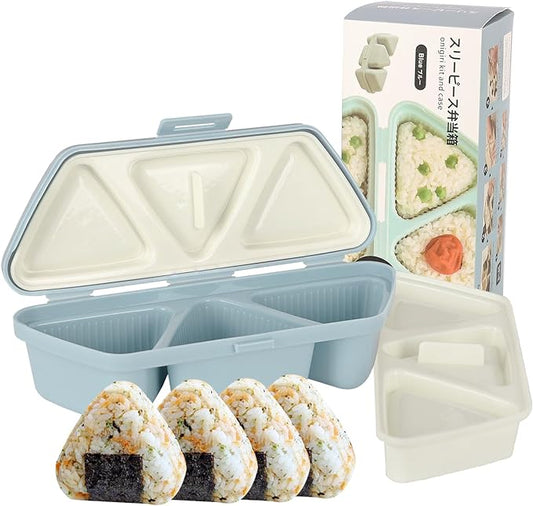 HIBILDER 6 in 1 Onigiri Mold Triangle Sushi Mold Once Quickly Make 6pcs Sushi - Multifunctional Rice Ball Mold for Making and Storing Sushi