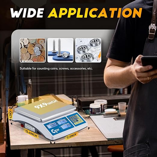 CGOLDENWALL Industrial Counting Scale lb/g/kg Digital Inventory Scale for Small Parts, Coins, Piece (88lb/0.0022lb, 40kg/1g)