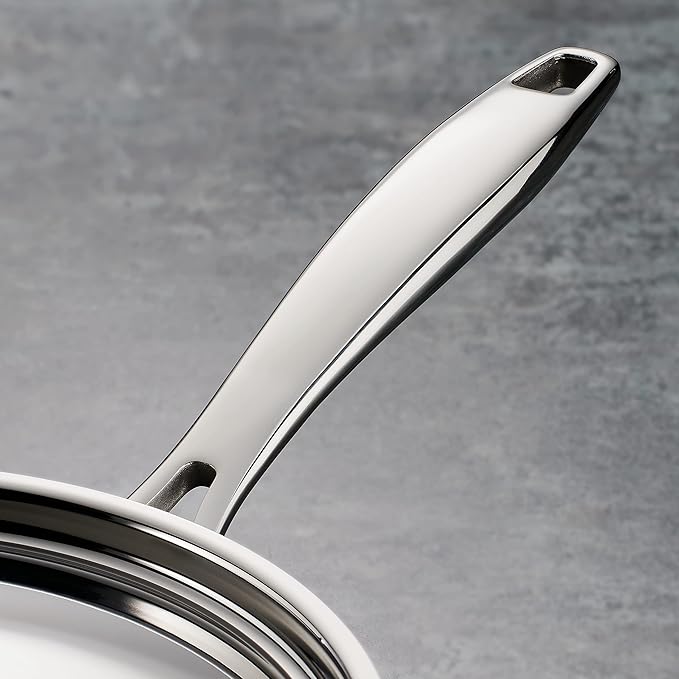 Tramontina Signature Tri-Ply Clad Stainless Steel 4-Quart Sauce Pan with Lid, Induction-Ready, Dishwasher-Safe, NSF-Certified, Made in Brazil