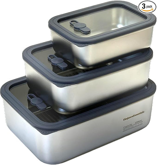 Stainless steel food storage containers leak proof & airtight lids for Kitchen,stainless steel bowl,meal prep lunch box,freezer and microwave safe (Blue)