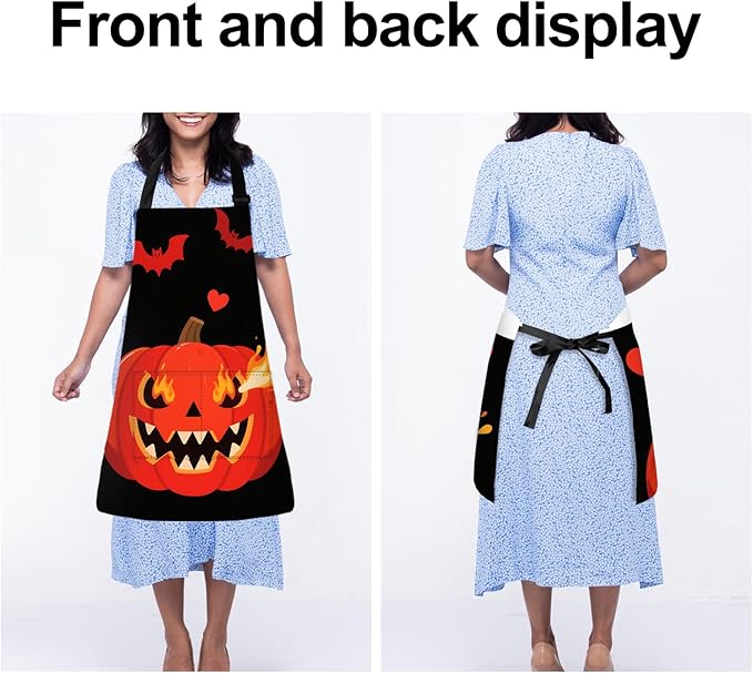 Halloween Apron Home Kitchen Cooking Baking Gardening for Women Men with Pockets waterproof 32x28 inch