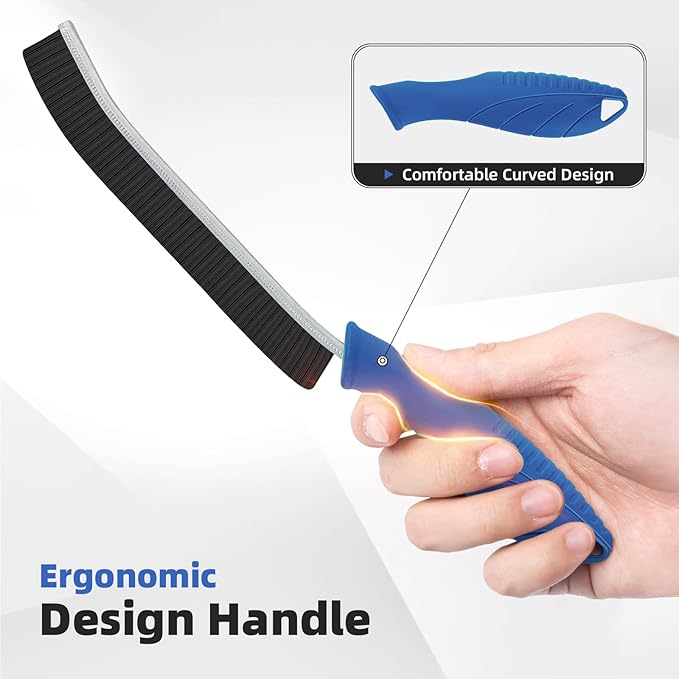 Hard Bristle Crevice Cleaning Brush - Cleaning Supplies - Grout Cleaning Brushes for Household Use - Crevice Cleaning Tool for Bathroom, Home and Kitchen (3, Blue)