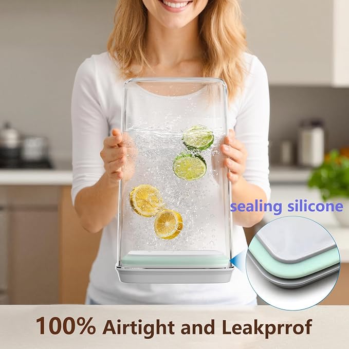 Pop Airtight Food Storage Containers with Lids Stackable Containers for Kitchen Pantry Organization Ideal for Cereal Snacks Flour Sugar Coffee and Spaghetti (gray, 4.2qt)