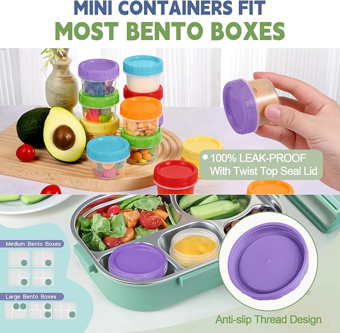 2 oz Small Plastic Containers with Lids, 12 Pack Salad Dressing Container, Reusable Condiment Containers Sauce Cups, with Pen and Brush, Freezer, Microwave & Dishwasher Safe