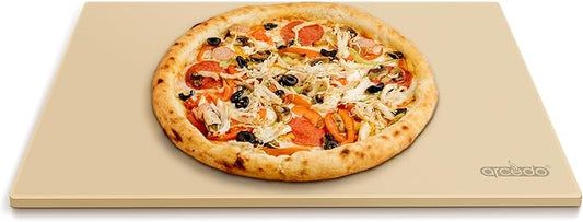 Pizza Stone for Grill 20 x 13.5 Inch, Rectangular Large Baking Stone for Bread Thermal Shock Resistant BBQ Grilling Pizza Pan Cordierite Oven Cooking Pan With PE Scraper