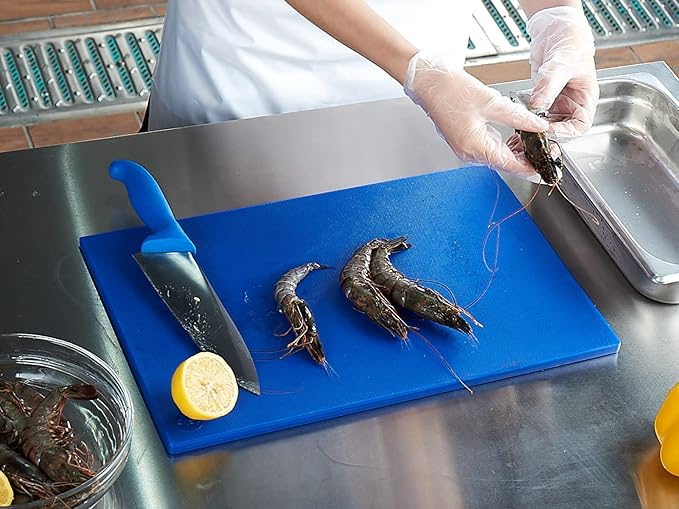 CURTA Cutting Boards for Kitchen, 18" x 12" x 0.5" Blue Color Coded Plastic Chopping Board with Anti Slip Surface Dishwasher Safe …