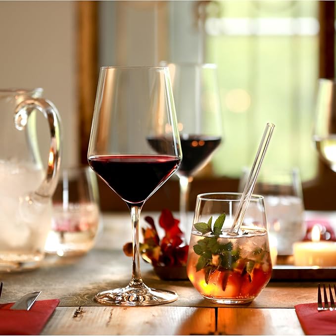 Stölzle Lausitz Bordeaux Glasses Revolution Set of 6, 22 oz – Wine Glasses for Bordeaux, Amarone & Syrah – Elegant Crystal Glass Red Wine Glasses – Dishwasher- and Shock-Resistant