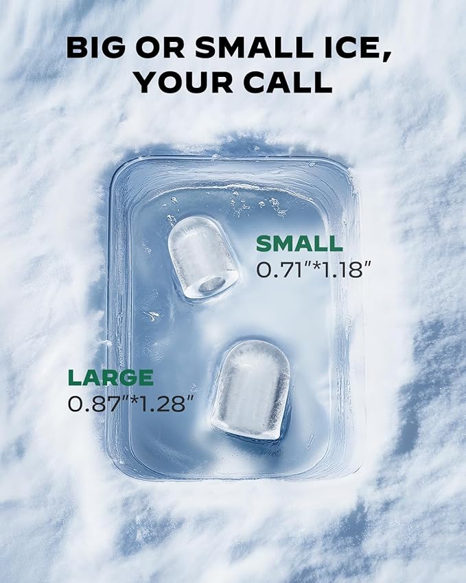 Silonn Boost Ice Maker with Innovative 2.5L Ice Basket & 1.8L Water Tank, 9 Bullet Ice Cubes in 6 Mins, Countertop Ice Maker with LED Touch Control, Self-Cleaning Ice Machine, 2 Ice Sizes