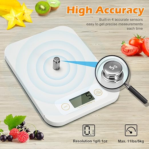 Smart Food Scale - Digital Food Scales Grams and Ounces with Nutritional Calculator, Food Scale for Weight Loss, Kitchen Scales for Food Nutrition, Calorie Scale for Diet, Keto, Diabetics 0.1oz-11lb