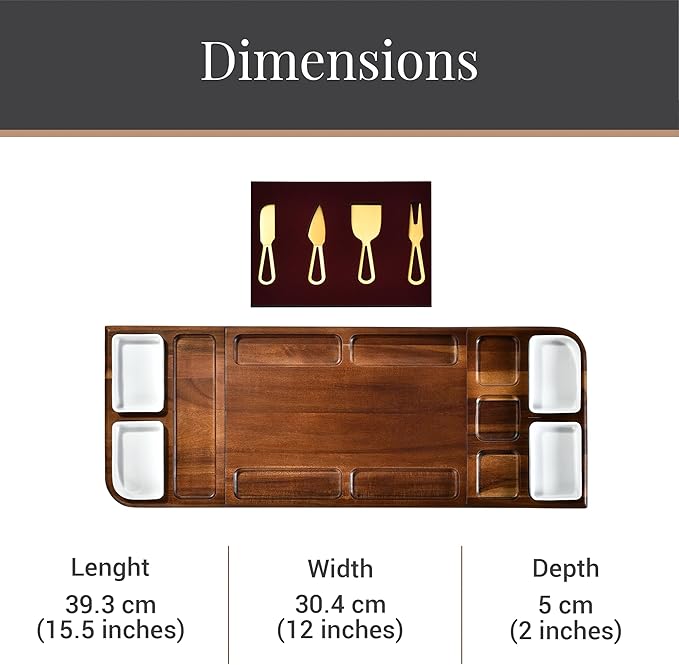 Shanik Premium Charcuterie Board - Extra Large Magnetic Double-Sided Cheese/Meat Serving Tray & Cutting Board - Gift for Weddings, Bridal Showers, Housewarming - Kitchen Essential, Quality 31 ½ inches