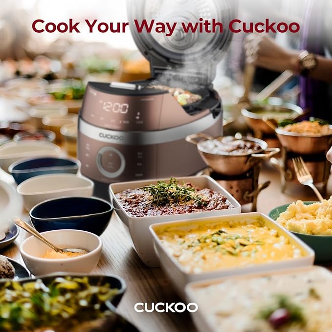 CUCKOO High Pressure Rice Cooker 6-Cup Uncooked / 12-Cup Cooked with Induction Heating Technology, Versatile Rice Maker with 16 Menu Options and Steam Plate, Voice Guide, Copper (CRP-JHR0609F)