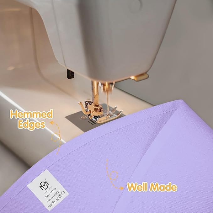 BRILLMAX 4 Pack Lavender Round Tablecloths 108 Inch - Circle Bulk Linen Polyester Fabric Washable Table Cloth Cover for Wedding Reception Banquet Birthday Party Buffet Restaurant