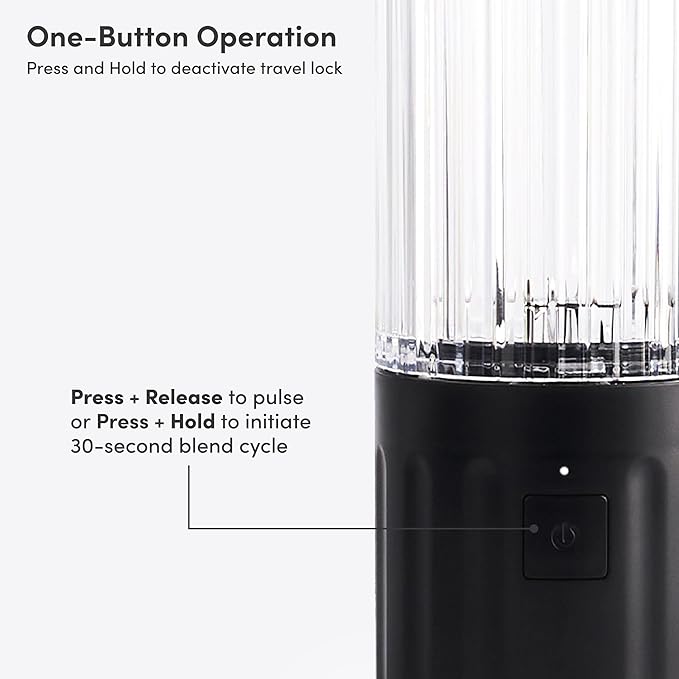 Beast GO Cordless, Premium Portable Blender for Shakes & Smoothies, 22oz Blending Vessel, Blends Ice & Frozen Fruit, Rechargeable USB-C Battery, Drinking Lid and Straw System (Carbon Black)