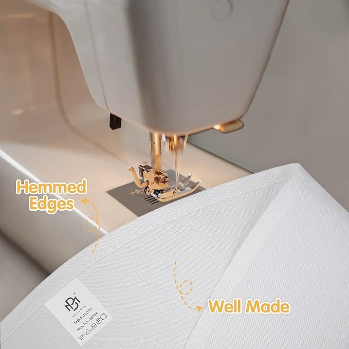 BRILLMAX 6 Pack White Round Tablecloths 90 Inch - Circle Bulk Linen Polyester Fabric Washable Table Cloth Cover for Wedding Reception Banquet Birthday Party Buffet Restaurant