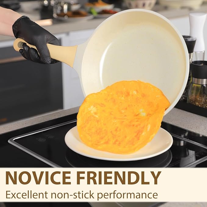 Romswi 23pcs Pots and Pans Set Non Stick, Kitchen Cookware Set with Casserole, Frying & Saucepans, Oven Safe & Stovetop Agnostic Non Toxic Cookware(Gas, Electric & Induction) - White