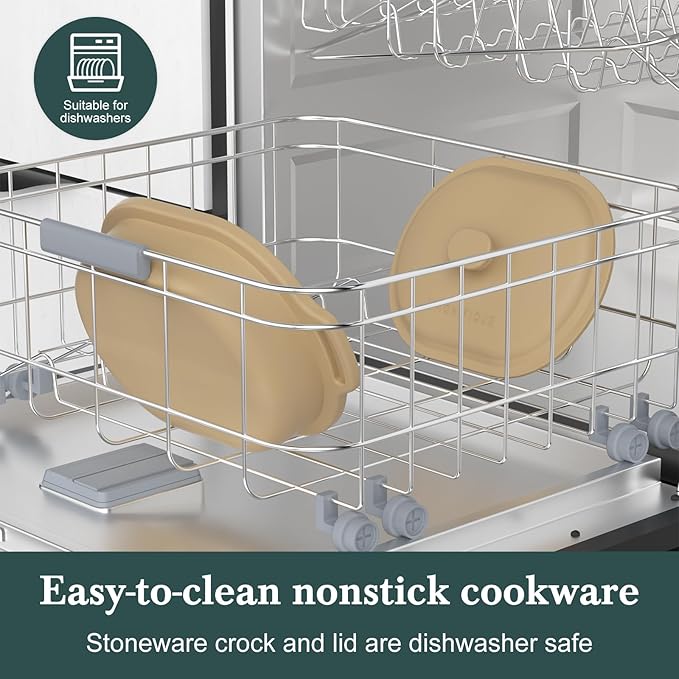 MAGNIFIQUE 4 Quart Programmable Casserole Slow Cooker, 8-in-1 Multi Cooker with Removable Non-Toxic Stoneware Crock, Claypot Slow Cooker, Rice-cooking, Nonstick, Oven Safe Pot to 450°F, Brown