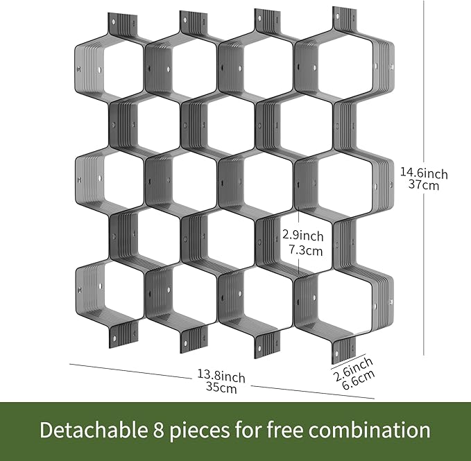 Honeycomb Separator Adjustable Drawer Organizer Divider for Underwear Belt-Scarf Socks Organizer (Black(4pcs))