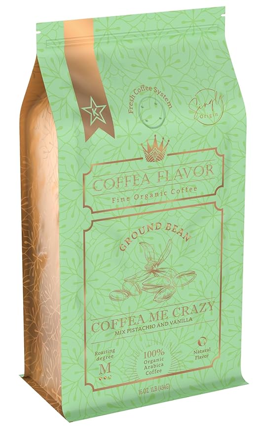 Flavored Ground Coffee – Organic 100% Arabica, Single Origin, 16oz Bags – by Coffea Flavor (standard, Coffea Me Crazy)