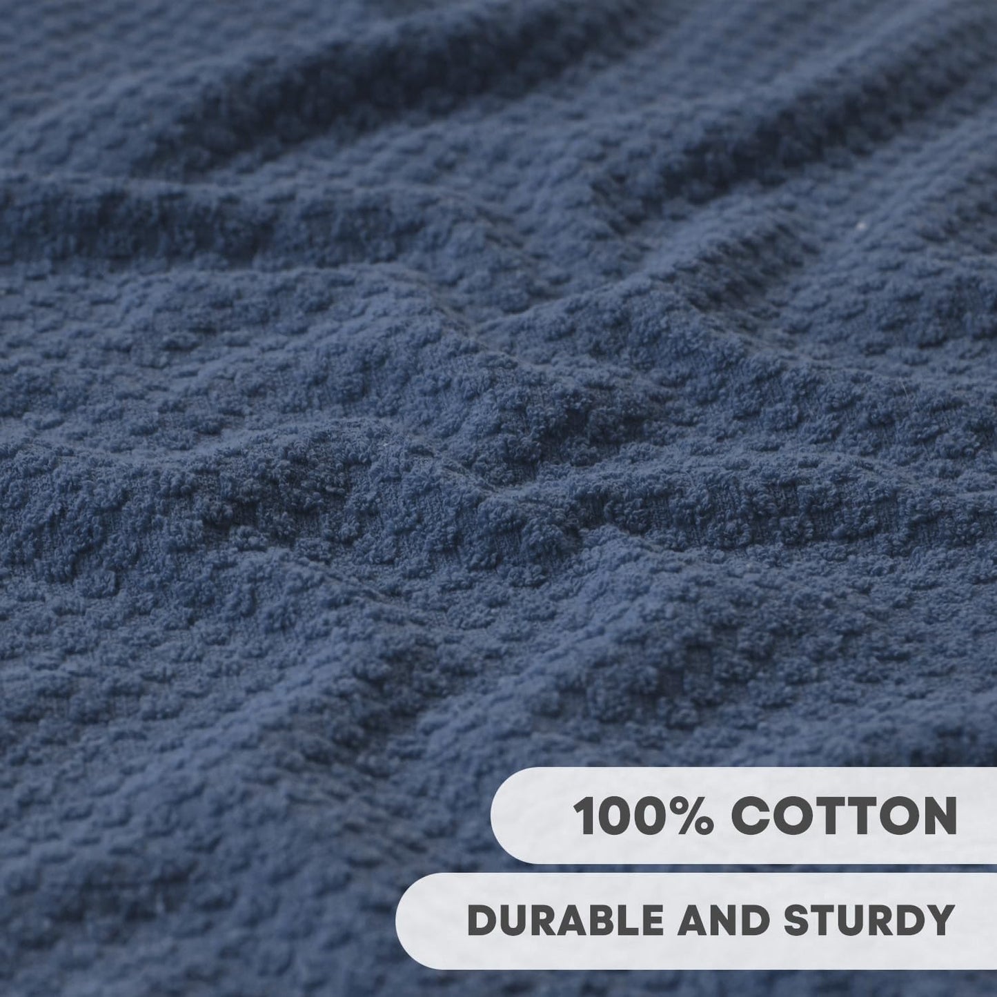 Artoid Mode Ring Spun Cotton Blue Kitchen Dish Towels, 15x25 Inch Ultra Soft Absorbent Quick Drying Household Cleaning Tea Towels Bar Towels Set of 4