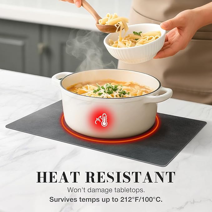 Roxifina Faux Leather Placemats Set of 4 - Vinyl Placemats Wipeable Waterproof Oil-Proof PU Place Mats Heat Resistant Reversible Table Mats for Dining, Kitchen, Outdoor, 12 x 17 Inch (Gray)