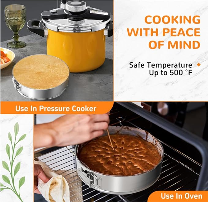 7 Inch 304 Stainless Steel Springform Pan with Removable Bottom, Nonstick Round Spring Form Cheesecake Pan with 30 Pcs Parchment Paper Liners