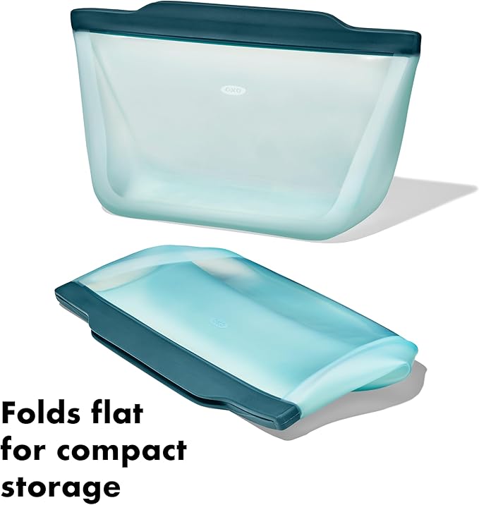 OXO Good Grips Silicone Reusable Bag – Stand-Up Half Gallon (64 oz) - Lagoon