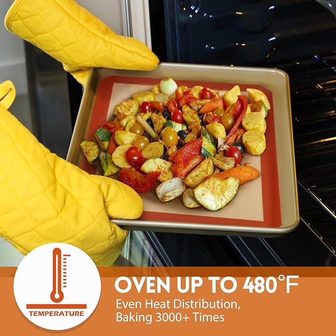 STATINT Non-Stick Silicone Baking Mat, Premium Food Safe - Pack of 2, for Cookie Oven Reusable Mat, 16.5" x 11.6"