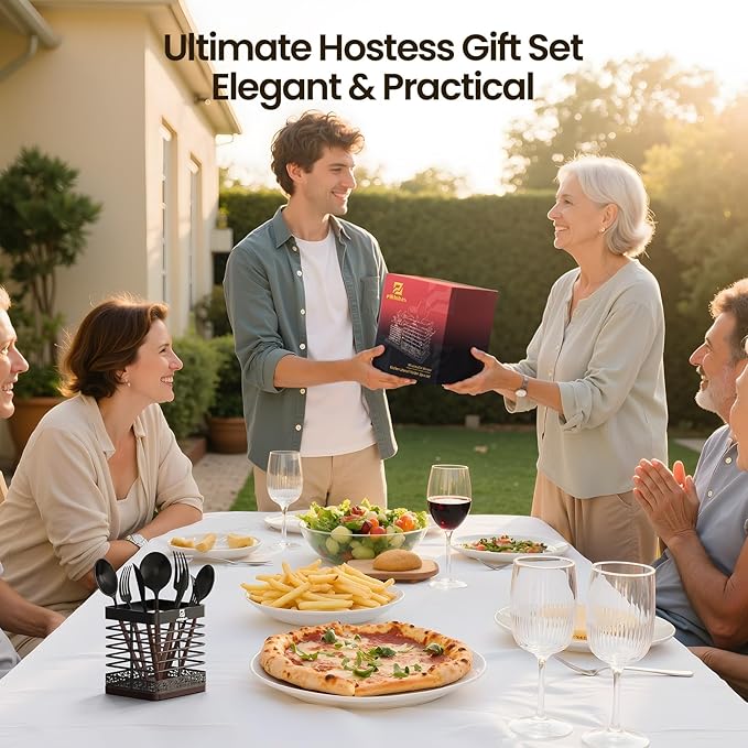 Extra Large Utensil Holder for Kitchen Counter, Matte Black Metal Cooking Utensil Caddy Organizer with Wooden Draining Base, Countertop Spatula Cutlery Storage with Silicone Dish Drying Mat