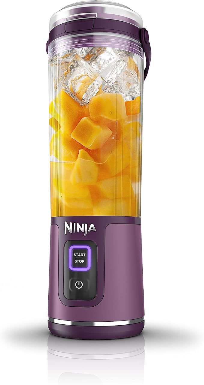Ninja BC151PR Blast Portable Blender, Cordless, 18oz. Vessel, Personal Blender-for Shakes & Smoothies, BPA Free, Leakproof-Lid & Sip Spout, USB-C Rechargeable, Dishwasher Safe Parts, Passion Fruit