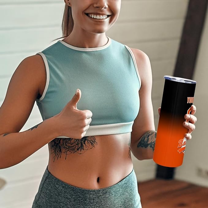 Custom Tumbler Stainless Steel Cup Personalized Baseball Vacuum Insulation Travel Mug Add Your Name Number Fans Gift for Baseball Fans