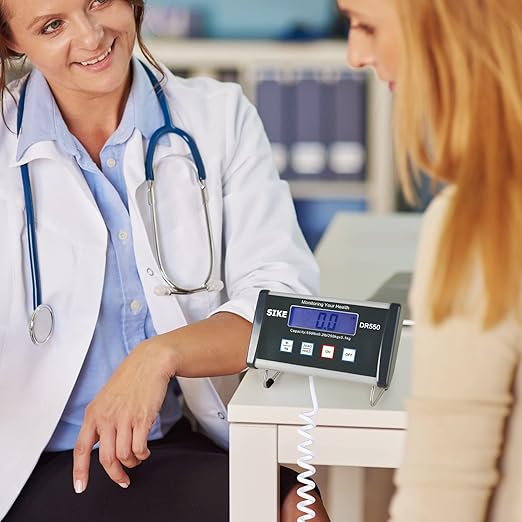 SIKE Digital Physician Scale, Medical Floor Scale for Body Weight, 550 lb Limit Professional Weight Scale, Portable Easy to Read Digital Display, Heavy Duty, Pound & KG Settings, 12.5" x 12" Platform