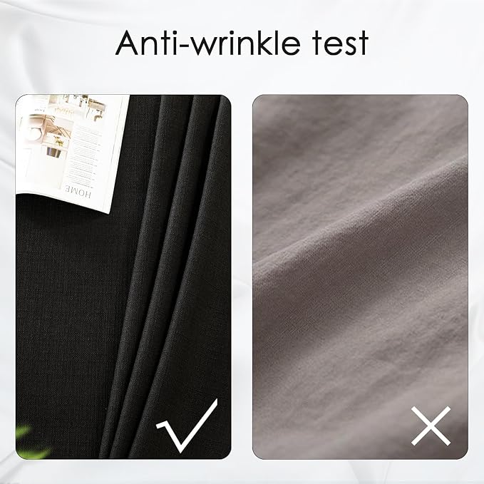 BALCONY & FALCON Rectangle Tablecloth Washable Wrinkle Resistant and Water Proof Table Cloth Decorative Linen Fabric Tablecloths for Dining Parties Kitchen Wedding Outdoor Use (Graphite Black, 57x118)