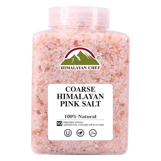 Himalayan Chef Himalayan Pink Salt 80oz (2.26kg), Non-GMO, Kosher, Coarse Grain, Nutrient and Mineral Dense for Health, Gourmet Pure Crystal Pink Salt for Grinder