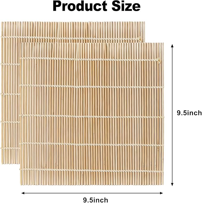 2PCS Bamboo Sushi Rolling Mat, White Sushi roll maker, Sushi making kit, Bamboo Sushi Rolling Mat