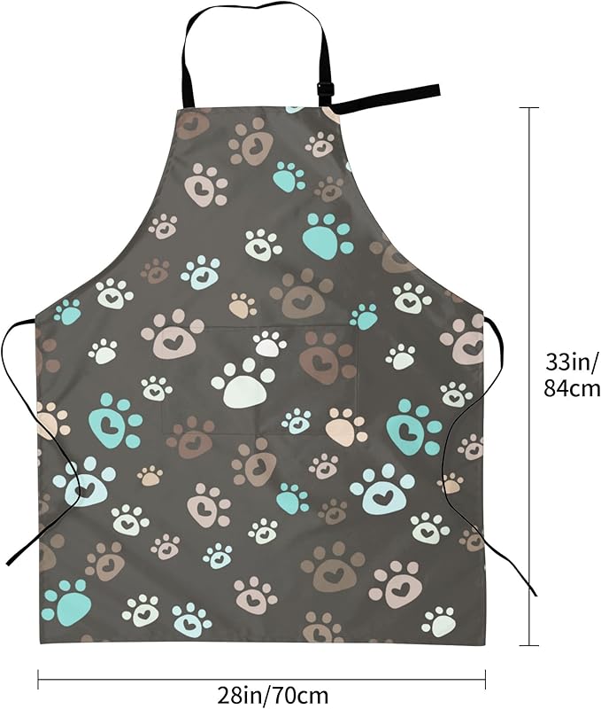 Funny Animal Apron with 2 Pockets Waterproof for Men Women Kitchen Garden Decor