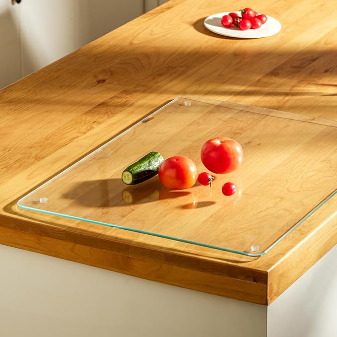 Large Tempered Glass Cutting Boards For Kitchen 18 x 24- High Transparency for Countertop Protection, Scratch-Resistant, Heat-Resistant, Dishwasher safe(XX-Large)